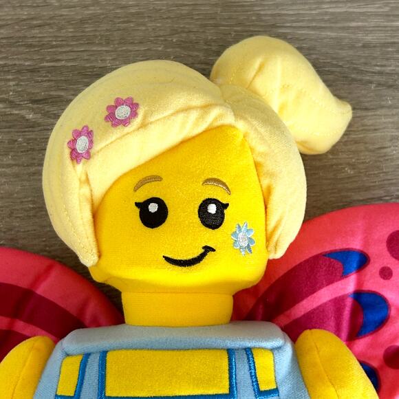 LEGO Iconic Butterfly Girl with Flowers RARE 12" Plush Figure Character NWT - Picture 2 of 6